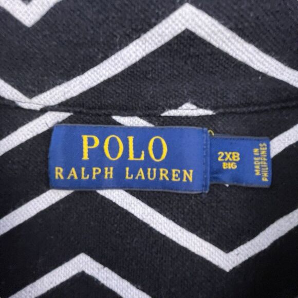 Polo Ralph Lauren Polo Shirt Men's 2XB Big & Tall Chevron Print Linen Blend - Picture 5 of 10